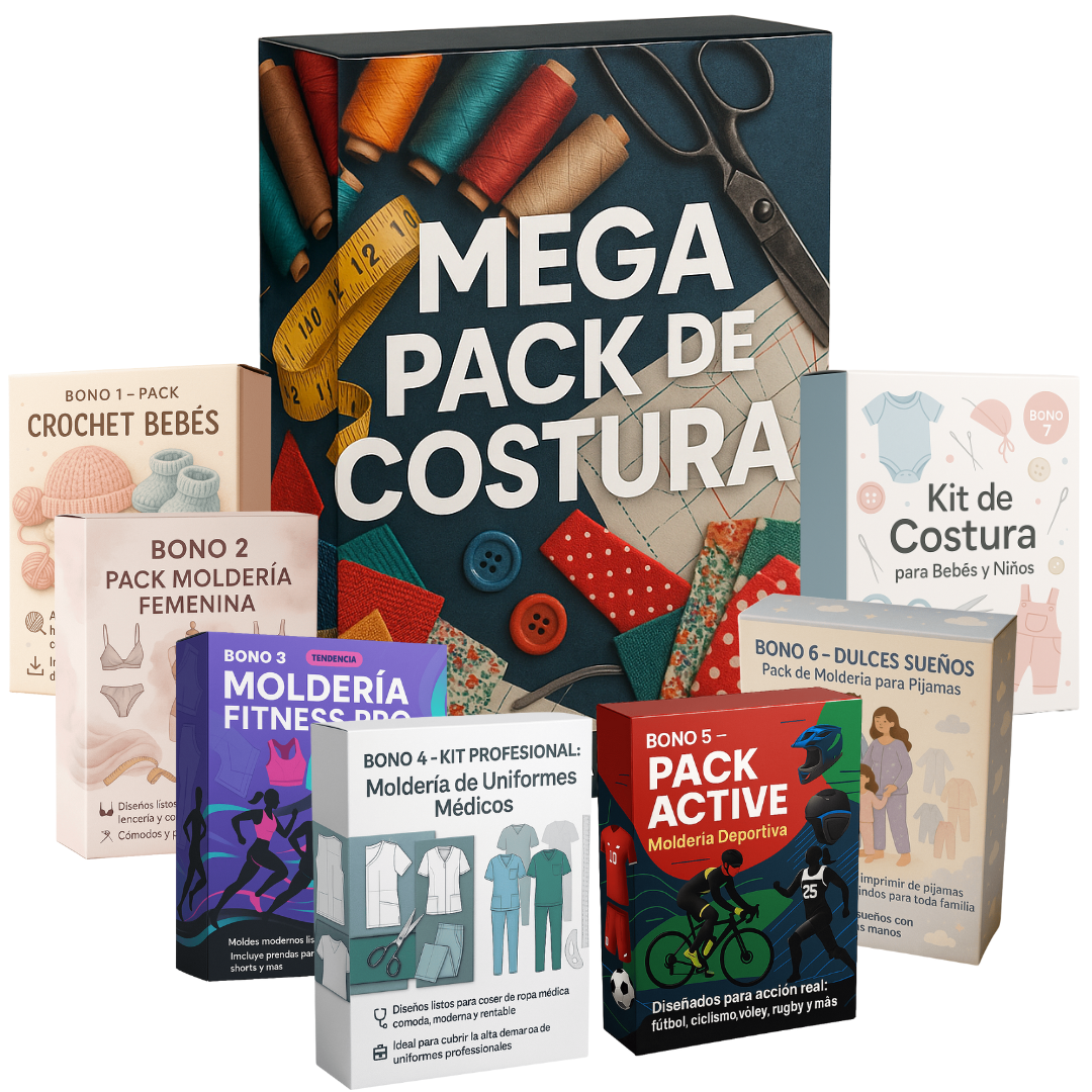 MEGA PACK DE COSTURA + 7 BONOS para coser, crear y emprender con el corazón!